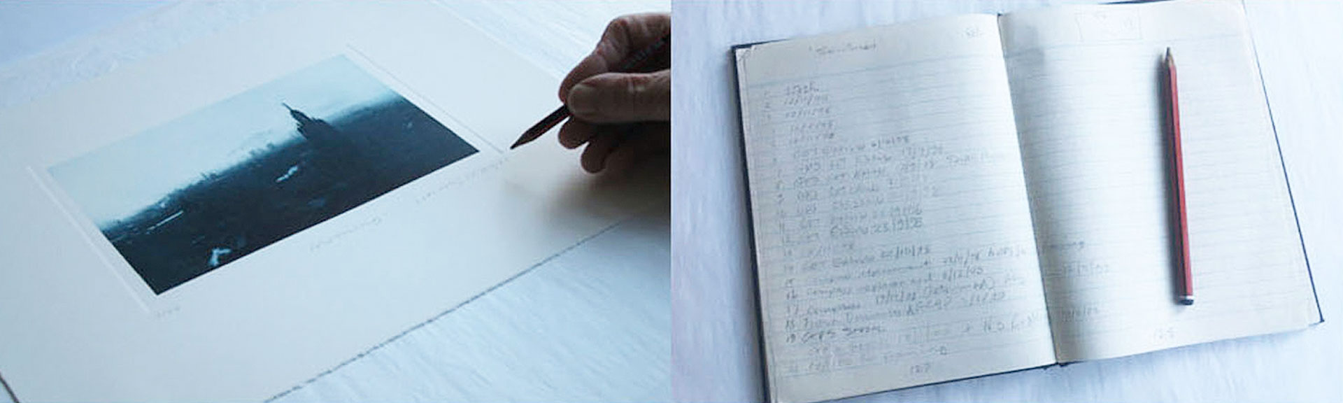 Signing the print 